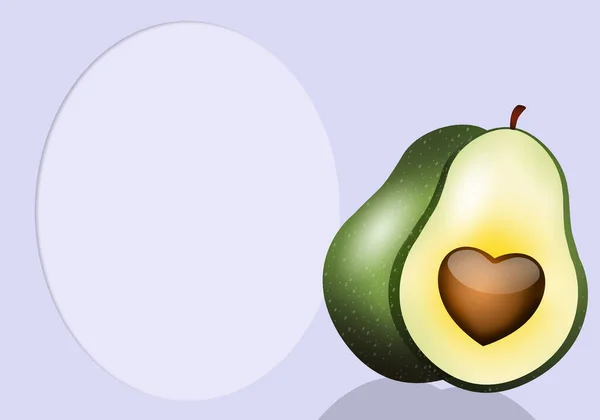 Uma Ilustração Fruto Abacate Com Coração — Fotografia de Stock