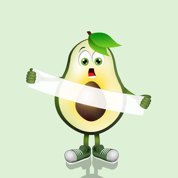 Illustratie Van Avocado Fruit Met Boodschap — Stockfoto