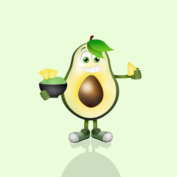 Illustration Avocado Fruit Guacamole Sauce — Stock Photo, Image