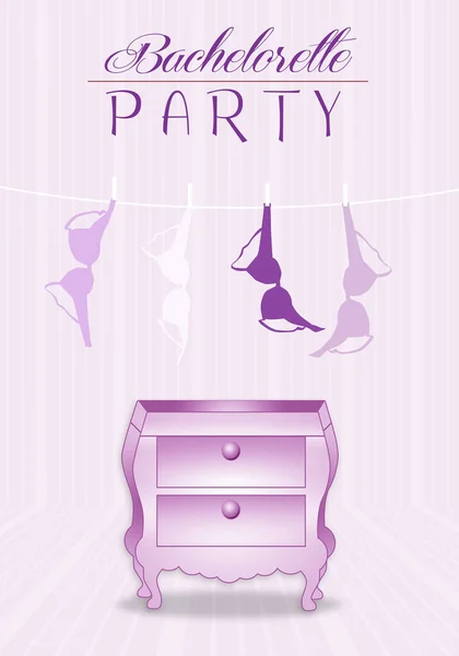 Illustration Bedside Table Bra Bachelorette Party — Stock Photo, Image