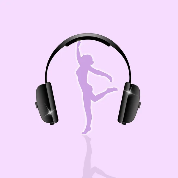 Illustration Headphones Purple Background Asmr — Stock Photo, Image