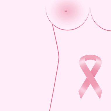 Farkındalık kurdelesiyle meme kanserini önlemenin bir örneği.