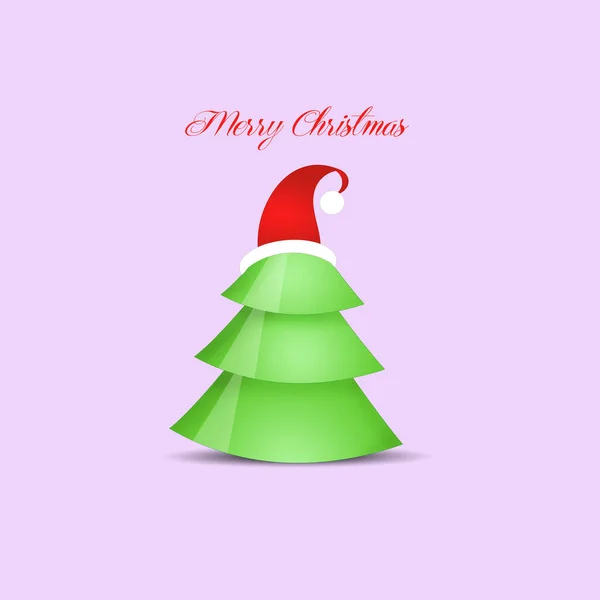 Una Ilustración Del Árbol Navidad Con Sombrero Rojo —  Fotos de Stock