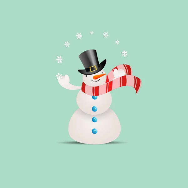 Illustration Snowman Scarf Christmas Day — Stock Photo, Image