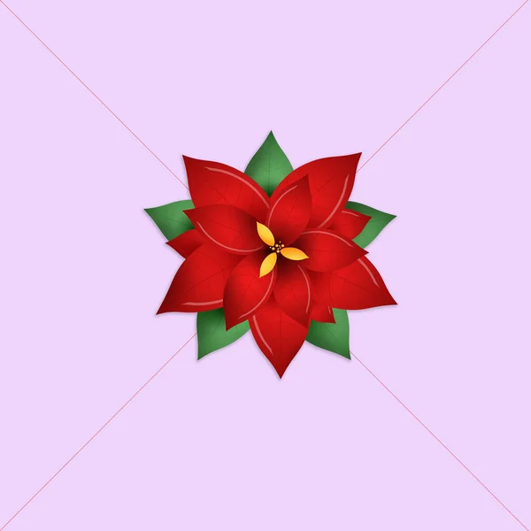 紫色背景下的红色圣诞之星的图解 — 图库照片
