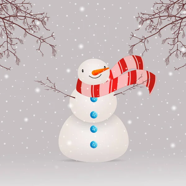 Illustration Snowman Scarf Christmas Day — Stock Photo, Image