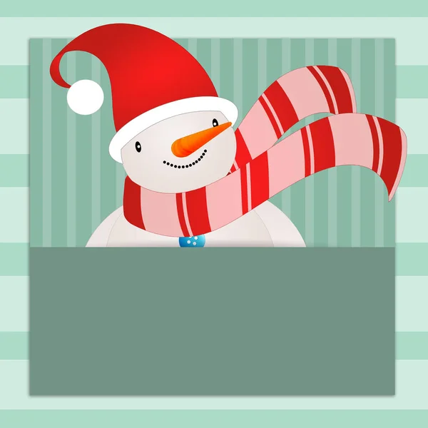 Een Illustratie Van Sneeuwpop Met Sjaal Kerstdag — Stockfoto