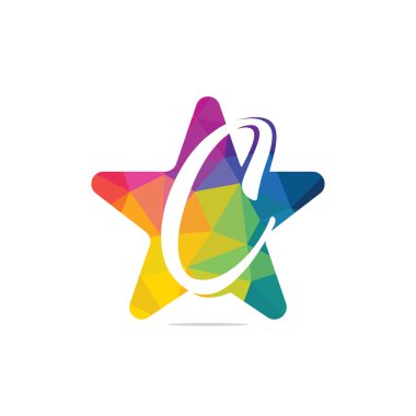 İlk harf C yıldız logo tasarımı. C harfi Yıldız konsept logosu.