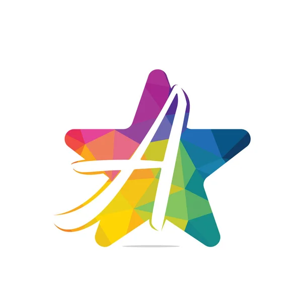 Αρχικό Γράμμα Star Logo Design Ένα Λογότυπο Έννοιας Αστεριού — Διανυσματικό Αρχείο