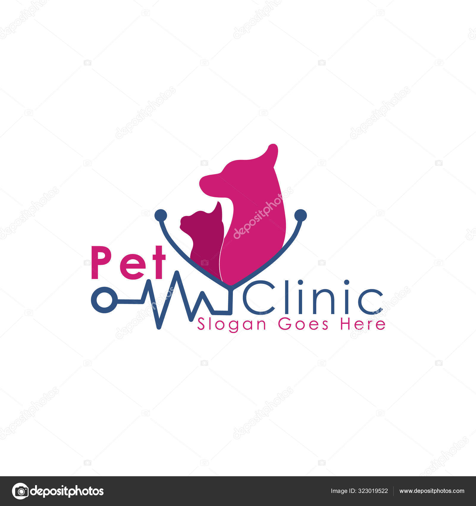 Pet Care Veterinary Logo Stethoscope Animal Icon Vector Design Vet Vector Image By C Graphicar8 Vector Stock 323019522