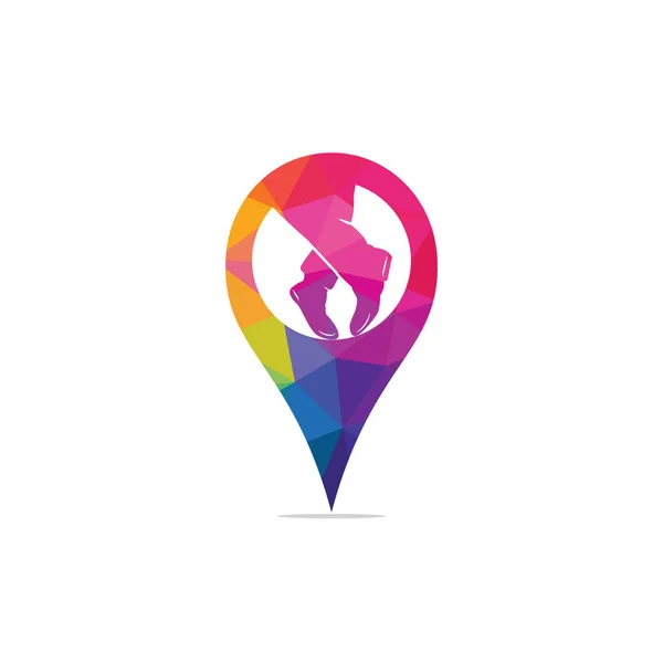 Bota Hombre Moda Lugar Logo Diseño — Vector de stock