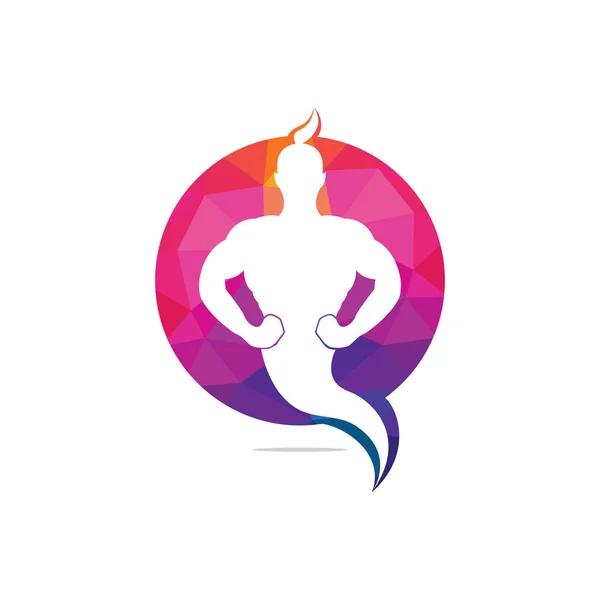 Design Logotipo Gênio Fantasia Mágica Genie Conceito Logotipo — Vetor de Stock