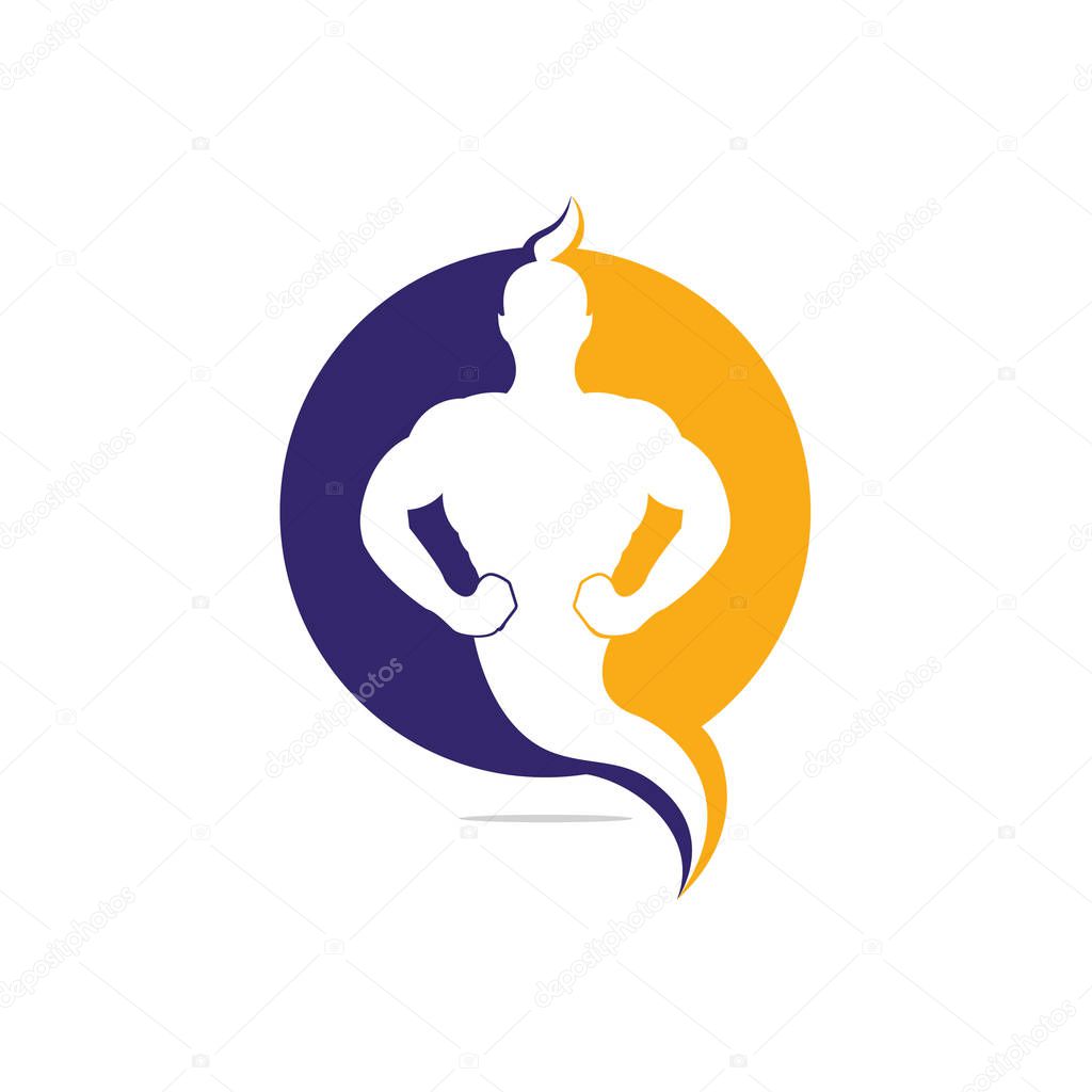 Genie Logo Design. Magic Fantasy genie concept logo.