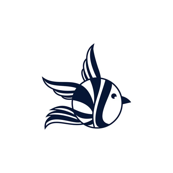 Létající Ptačí Logo Řádek Art Bird Logo Ikona Moderní Koncepce — Stockový vektor
