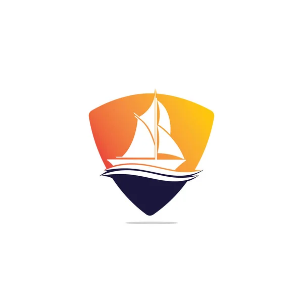 Conception Logo Bateau Yachting Club Yacht Sport Équipe Vectoriel Logo — Image vectorielle