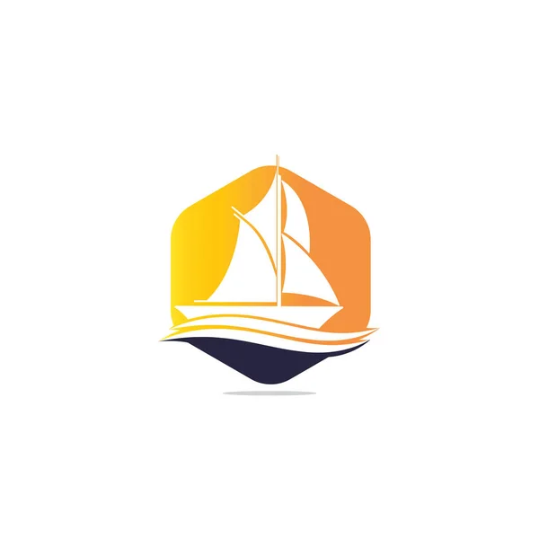 Conception Logo Bateau Yachting Club Yacht Sport Équipe Vectoriel Logo — Image vectorielle