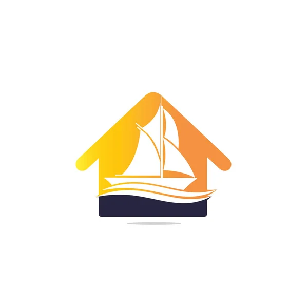 Conception Logo Yacht Club Conception Logo Maison Yacht Voyage Mer — Image vectorielle