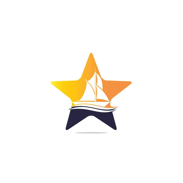 Conception Logo Forme Étoile Yacht Yachting Club Yacht Sport Équipe — Image vectorielle