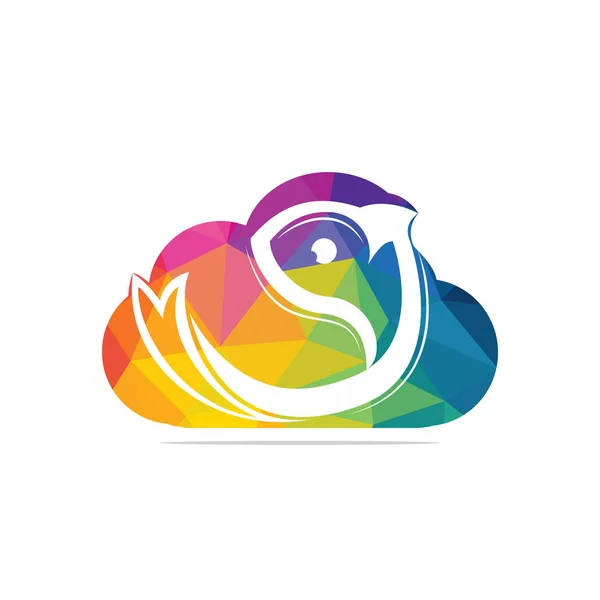 Fisch Wolke Vektor Logo Design Fisch Und Wolke Symbol Einfaches — Stockvektor