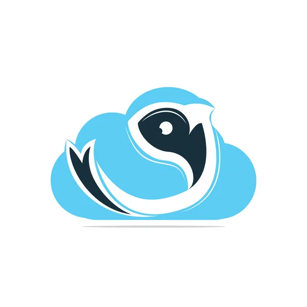 Chmura Ryb Wektor Logo Projektu Ryba Chmura Ikona Prosty Znak — Wektor stockowy