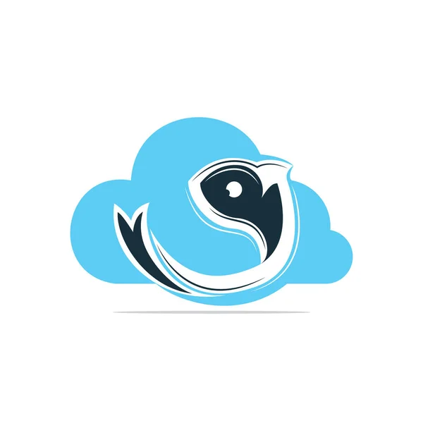 Дизайн Векторного Логотипа Рыбного Облака Знак Рыба Облако — стоковый вектор