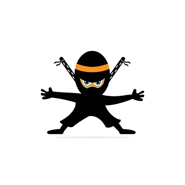 Design Vettoriale Dei Personaggi Ninja Vettore Della Mascotte Ninja — Vettoriale Stock