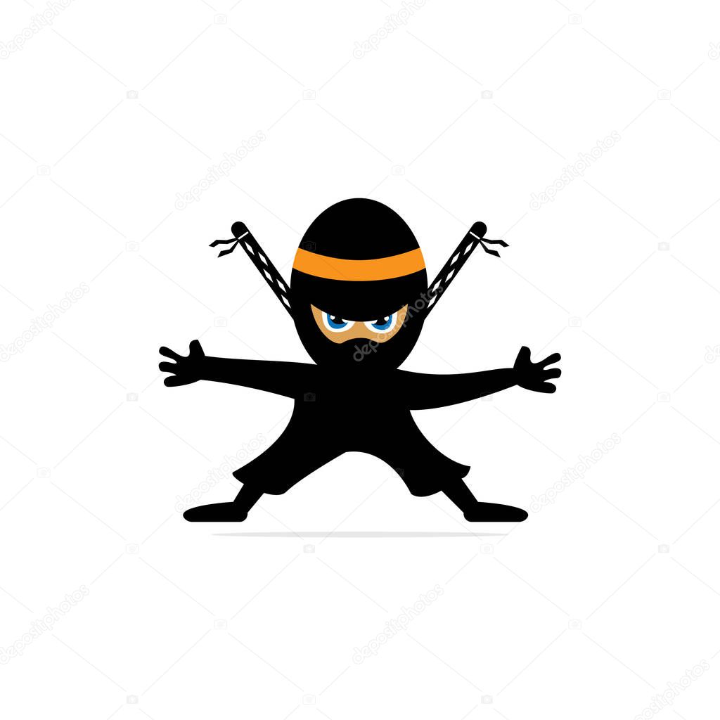 Ninja character vector design. Ninja Mascot vector.