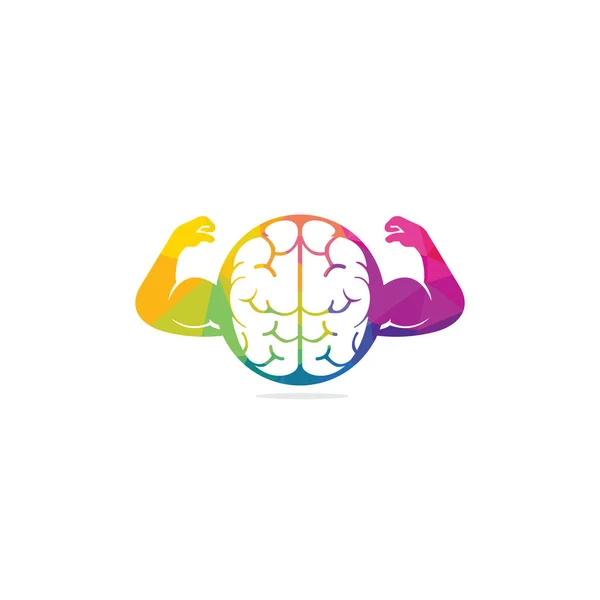 Diseño Fuerte Del Logotipo Del Vector Cerebral Cerebro Poder Intelectual — Archivo Imágenes Vectoriales