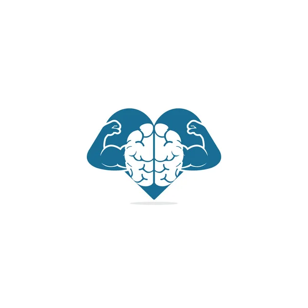 Strong Brain Vector Logo Design Brain Intellect Power Willpower Concept — 스톡 벡터