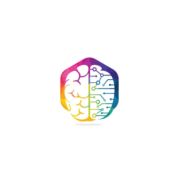 Diseño Del Logo Conexión Cerebral Plantilla Logotipo Del Cerebro Digital — Archivo Imágenes Vectoriales