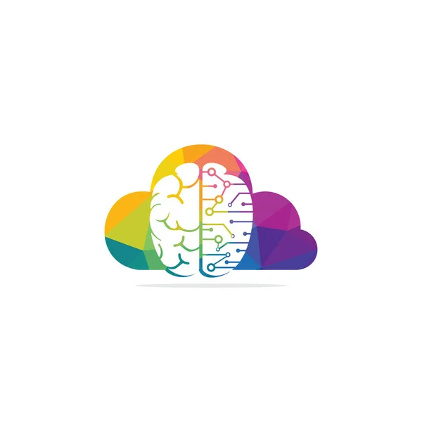 Icona Vettoriale Progettazione Del Logo Del Cervello Nuvola Logo Del — Vettoriale Stock