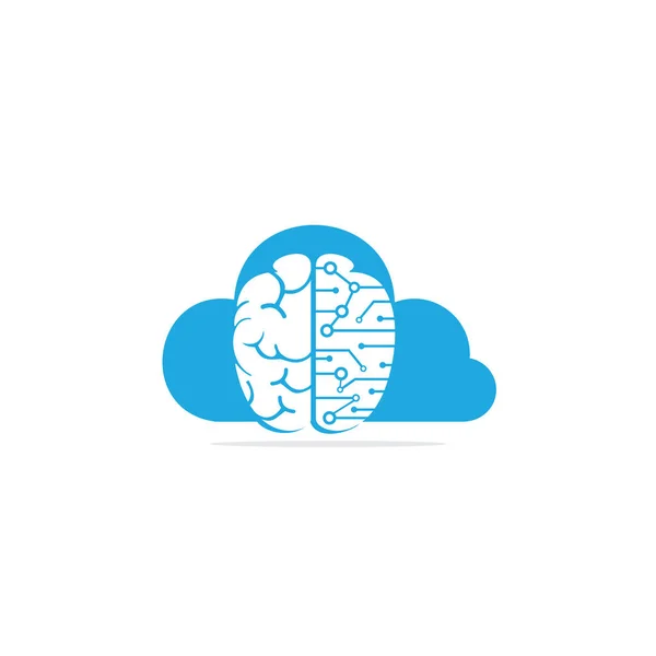 Σύννεφο Λογότυπο Σχεδιασμό Διάνυσμα Εικονίδιο Ψηφιακό Λογότυπο Εγκεφάλου Έννοια Βάσης — Διανυσματικό Αρχείο