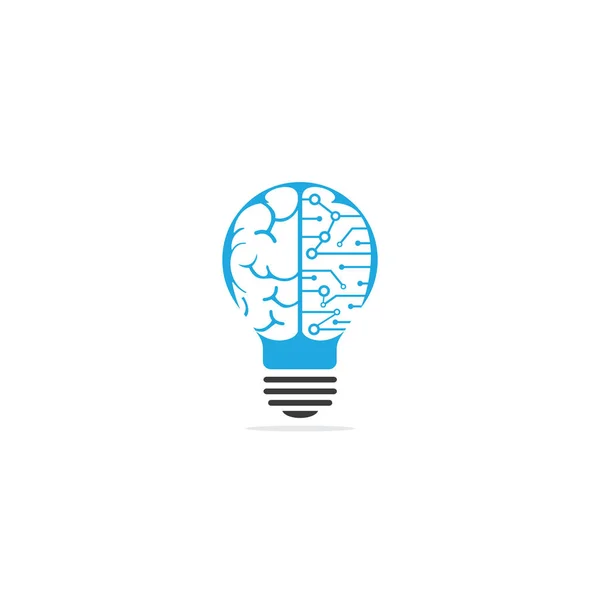 球根と脳のロゴデザイン 創造的な電球のアイデア脳ベクトルのアイコン — ストックベクタ