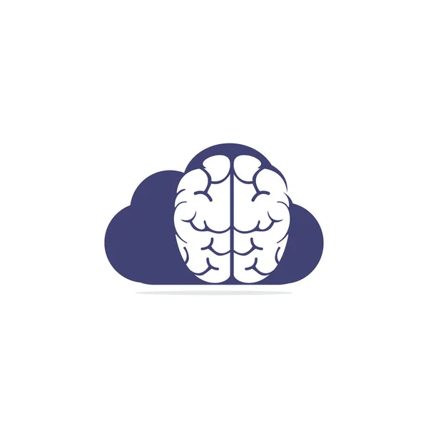 クラウド脳のロゴデザインベクトルアイコン デジタル脳ロゴ データベースとコンピューティングのロゴコンセプト — ストックベクタ