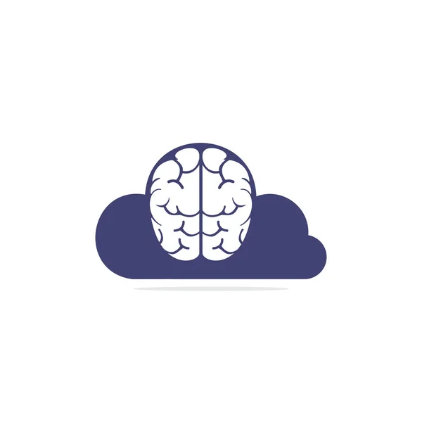 Cloud Cerveau Logo Design Icône Vectorielle Logo Cérébral Numérique Base — Image vectorielle