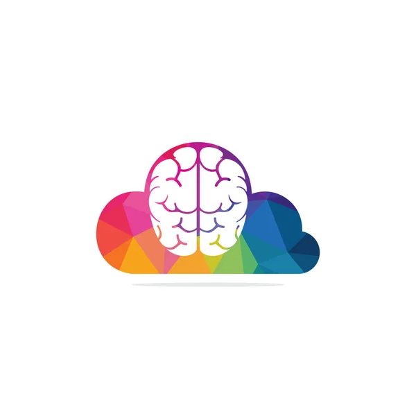Icona Vettoriale Progettazione Del Logo Del Cervello Nuvola Logo Del — Vettoriale Stock