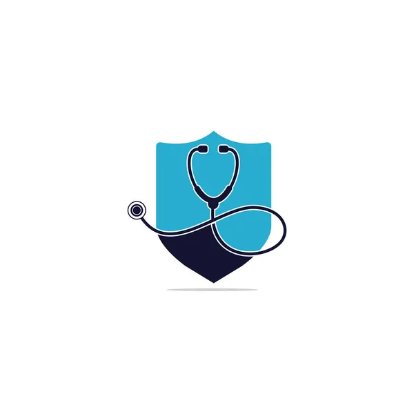 Estetoscópio Sinal Médico Vetor Logotipo Design —  Vetores de Stock