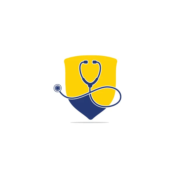 Estetoscópio Sinal Médico Vetor Logotipo Design —  Vetores de Stock