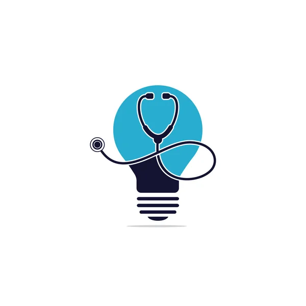 Modelo Médico Logotipo Vetor Lâmpada Adequado Para Hospital Educação Negócios —  Vetores de Stock