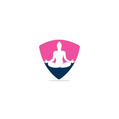 Yoga logosu tasarım şablonu. Doğal ürün logosu. Kozmetik ikonu. Spa logosu. Güzellik salonu logosu. Yoga merkezi, spa merkezi ya da yoga stüdyosu için şablon.