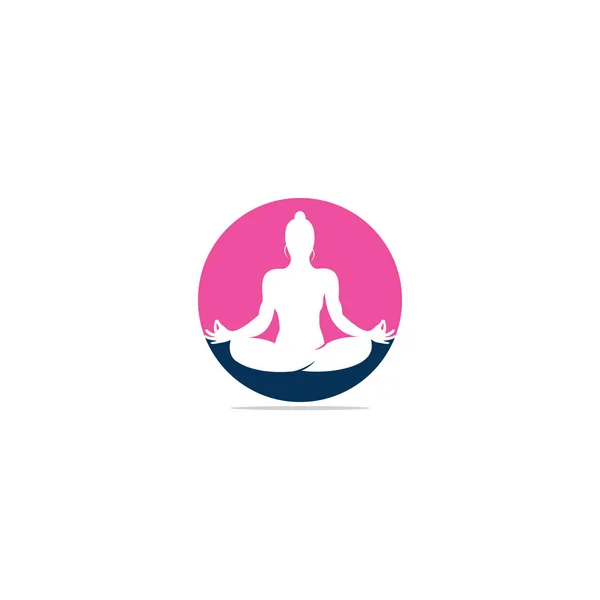 Plantilla Diseño Logo Yoga Logo Productos Naturales Icono Cosméticos Logo — Vector de stock
