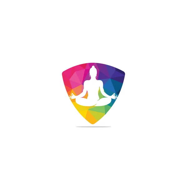 Modello Design Logo Yoga Logo Dei Prodotti Naturali Icona Dei — Vettoriale Stock