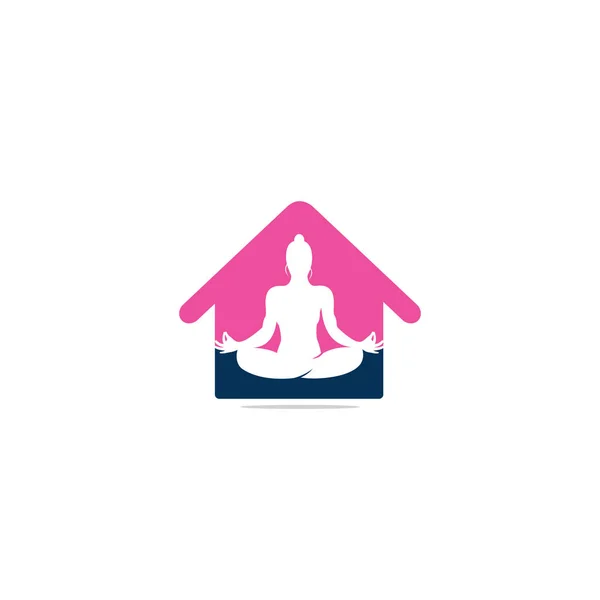 Modello Design Logo Yoga House Yoga Centro Logo Design Concept — Vettoriale Stock