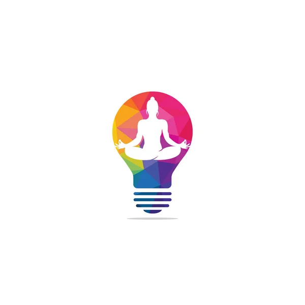 Lotus Idee Logo Icon Design Yoga Und Glühbirnen Vektor Logo — Stockvektor