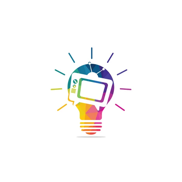 Projeto Logotipo Lâmpada Televisão Ideias Programa Creative Television — Vetor de Stock