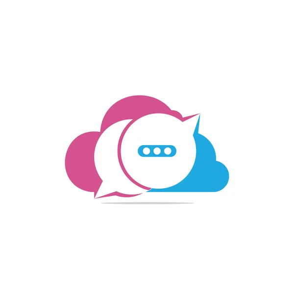 Design Del Logo Vettoriale Della Chat Cloud Modello Logo Comunicazione — Vettoriale Stock