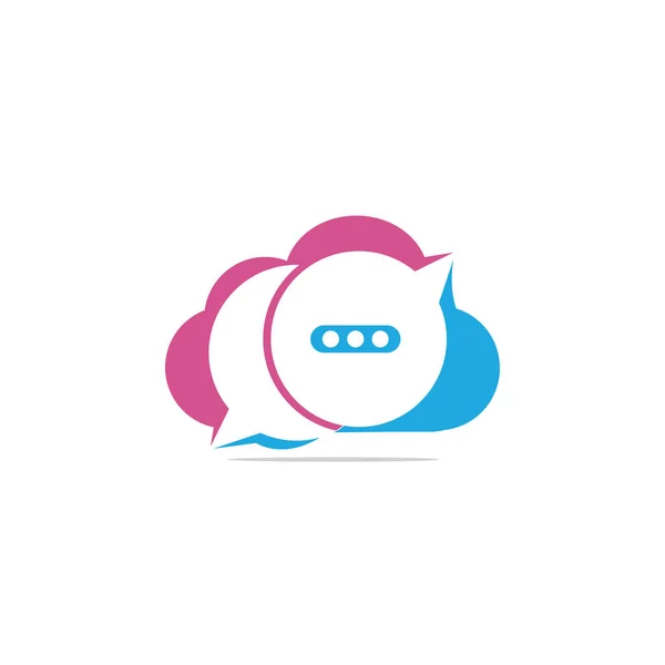 Design Del Logo Vettoriale Della Chat Cloud Modello Logo Comunicazione — Vettoriale Stock