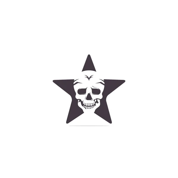 Šablona Designu Loga Star Skull Lebka Stylu Vintage — Stockový vektor