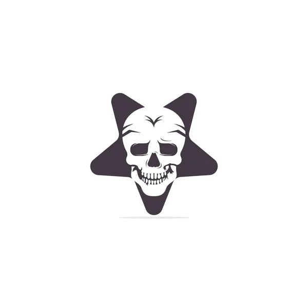 Plantilla Diseño Del Logo Star Skull Calavera Estilo Vintage — Vector de stock