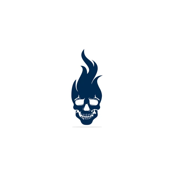 Skull Flames Vector Logo Design Cool Tattoo Logo Design — 스톡 벡터